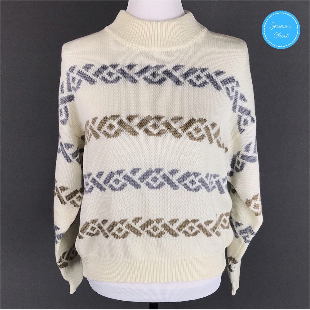 Vintage rrrrruss Knit Wool Blend Ski Sweater